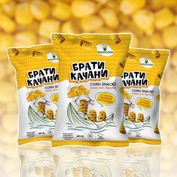Кукурудзяні палички солоні "Брати качани" варена кукурудза 60г 29G3 фото