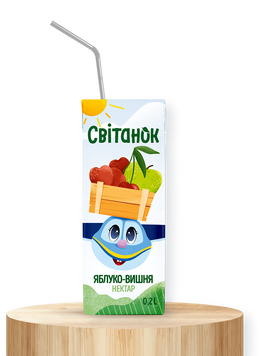 Яблучно-вишневий нектар СВІТАНОК 0,2л 57I3 фото